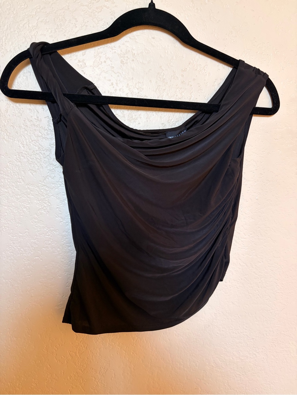 ASOS Black Draped Sleeveless Cowl Neck Top